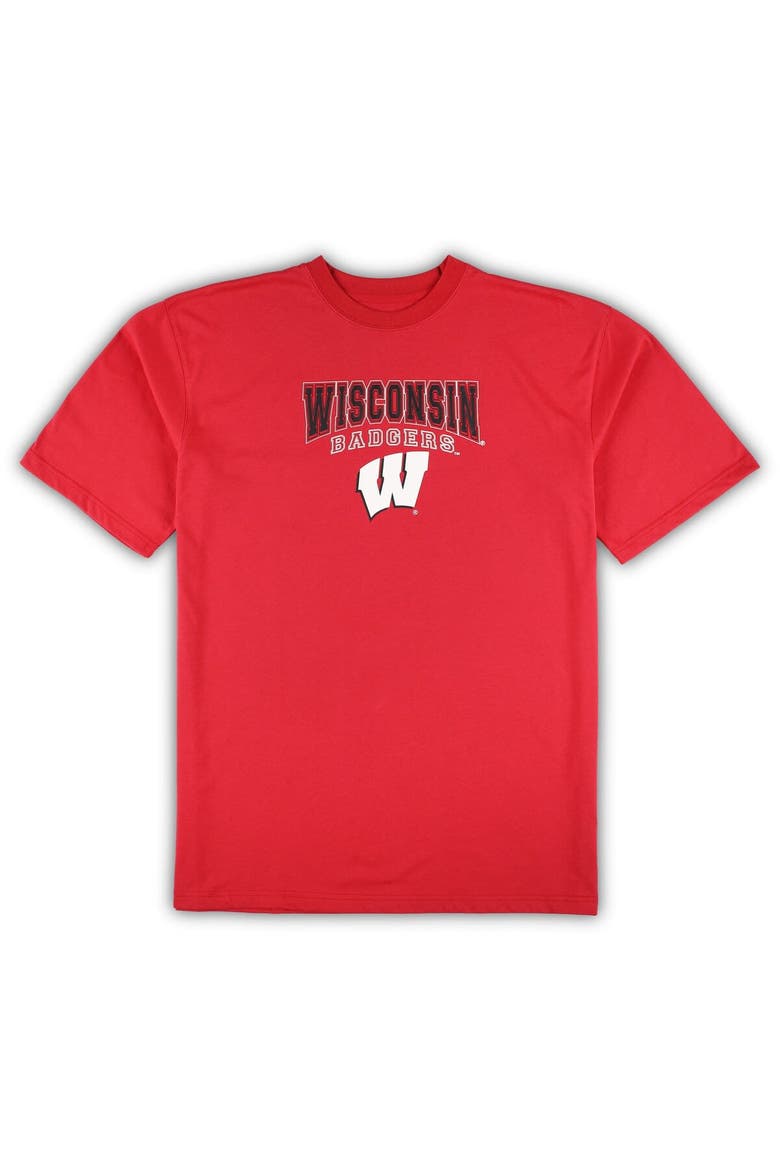Men's Profile Red/Black Wisconsin Badgers Big & Tall 2-Pack T-Shirt & Flannel Pants Set, Alternate, color, Red