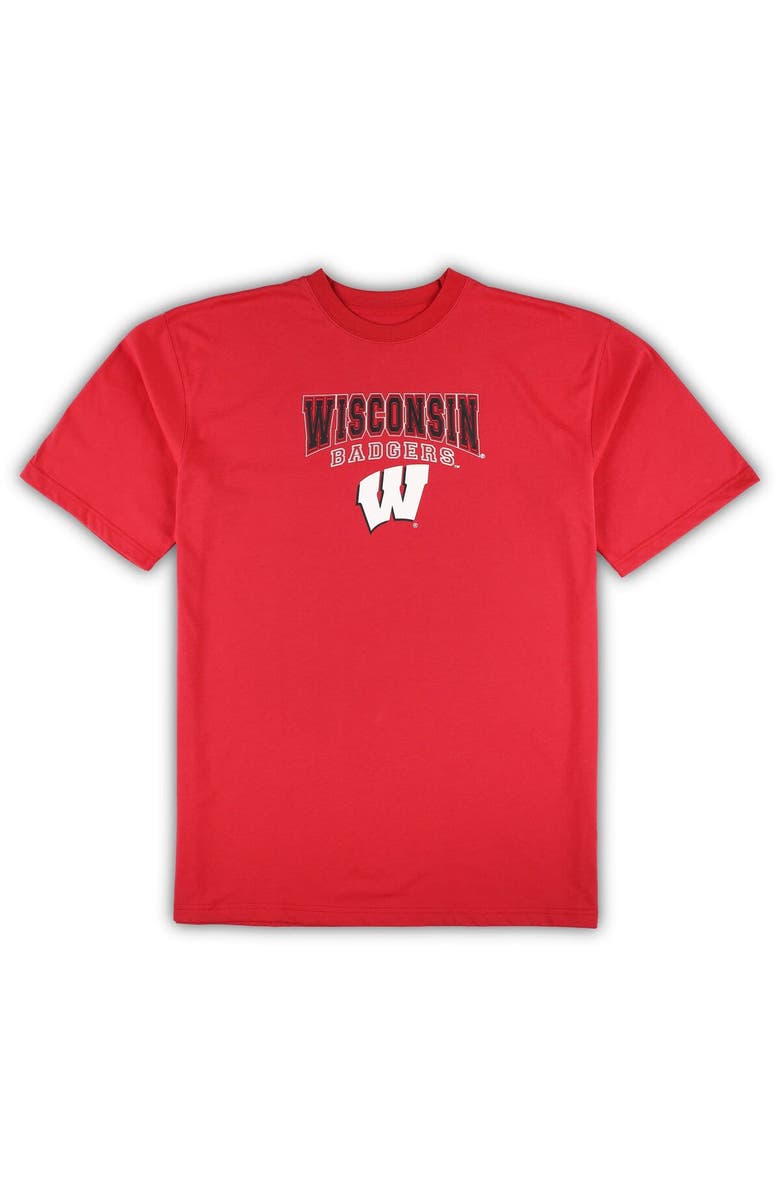 PROFILE Men's Profile Red/Black Wisconsin Badgers Big & Tall 2-Pack T-Shirt & Flannel Pants Set, Alternate, color, Red