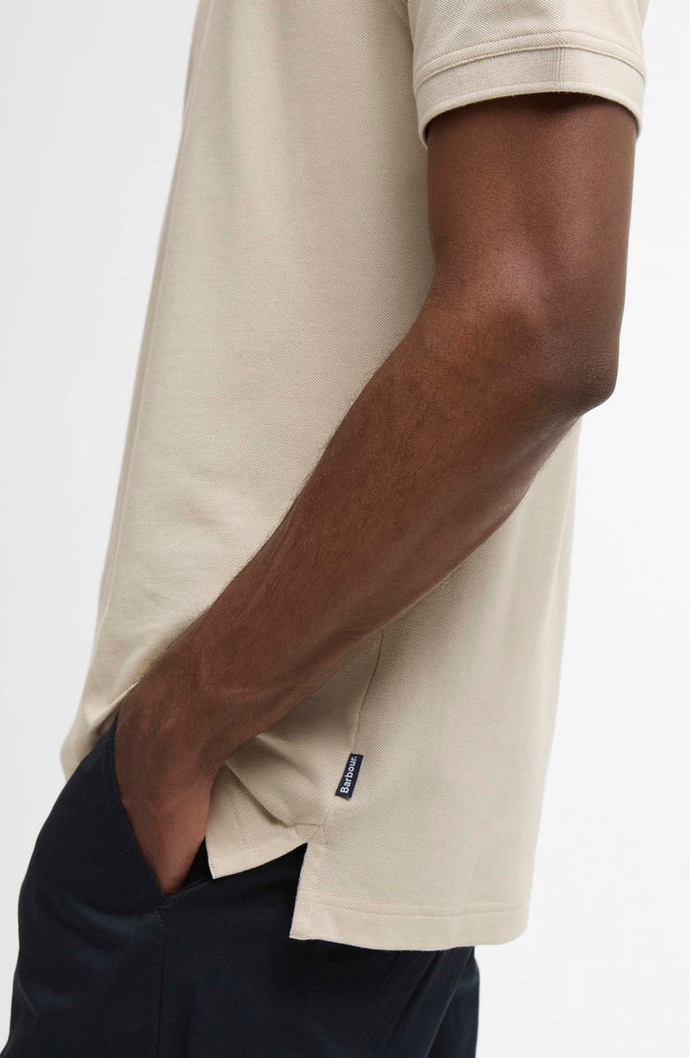 Barbour Reston Tailored Fit Tartan Trim Cotton Piqué Polo, Alternate, color, Mist