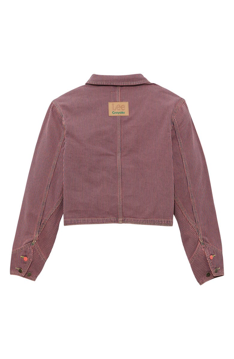 Lee x Crayola Cropped Chore Jacket, Alternate, color, Red Orange Stripe