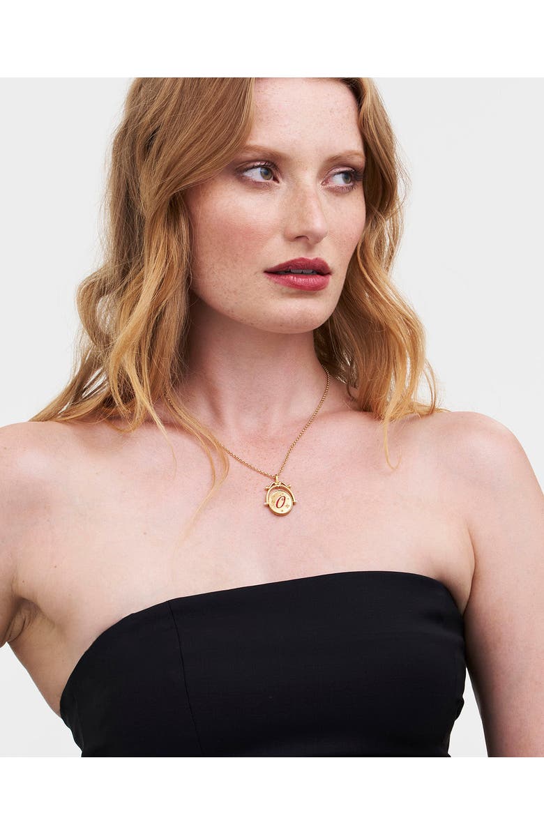 Fable England O Initial Orchid Gold Spinner Chain Necklace, Alternate, color, Gold