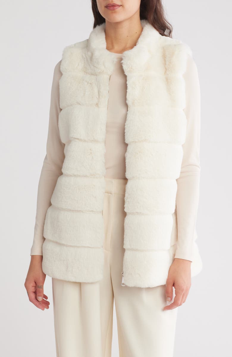 La Fiorentina Plush Faux Fur Vest, Main, color, 