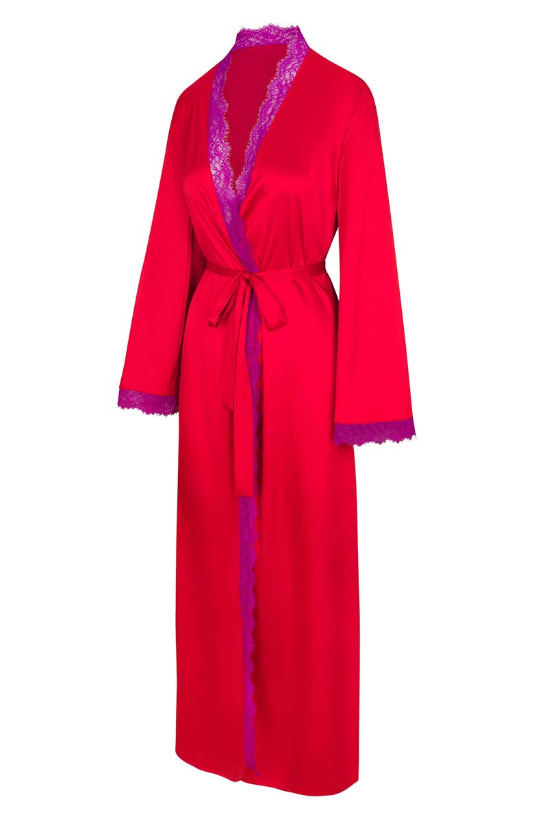 SAVAGE X FENTY Fire Desire Lace Robe, Alternate, color, Timeless Red