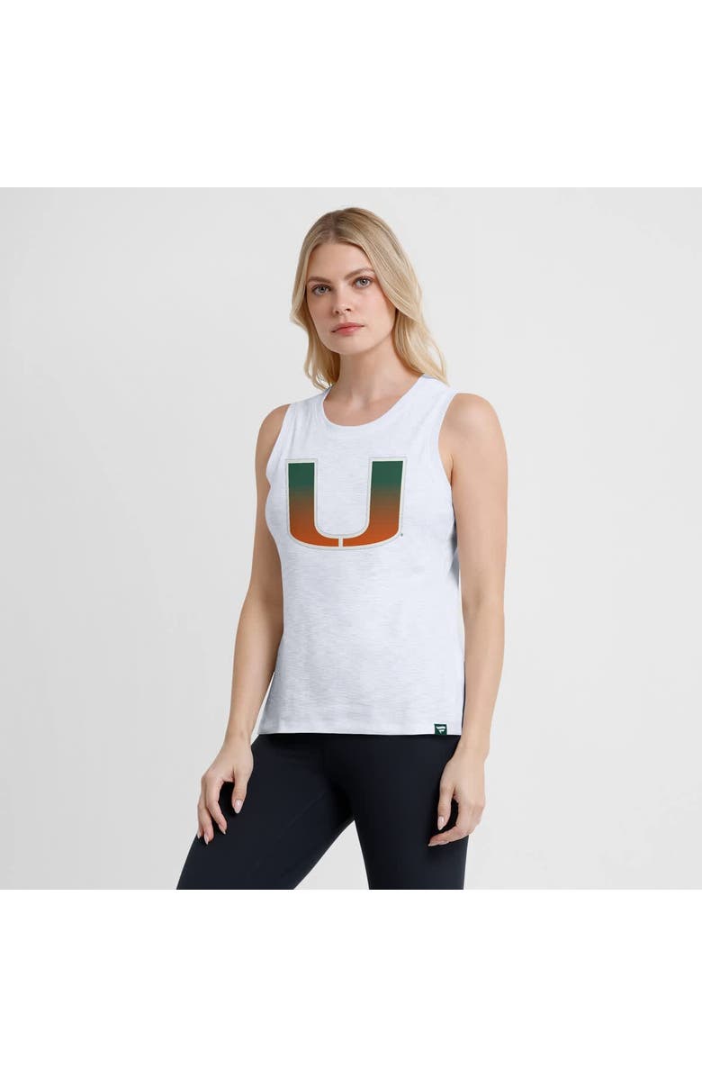 FANATICS Women's Fanatics White Miami Hurricanes Activate Slub Tank Top, Alternate, color,