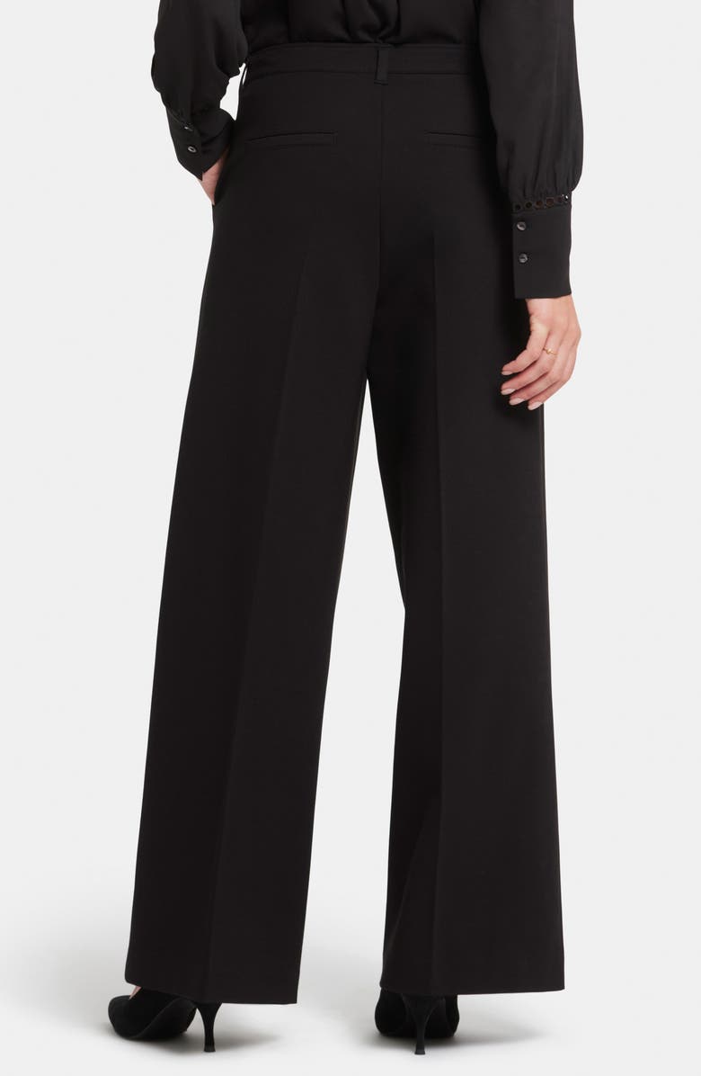 NYDJ Whitney High Waist Wide Leg Ponte Knit Trousers, Alternate, color, Black