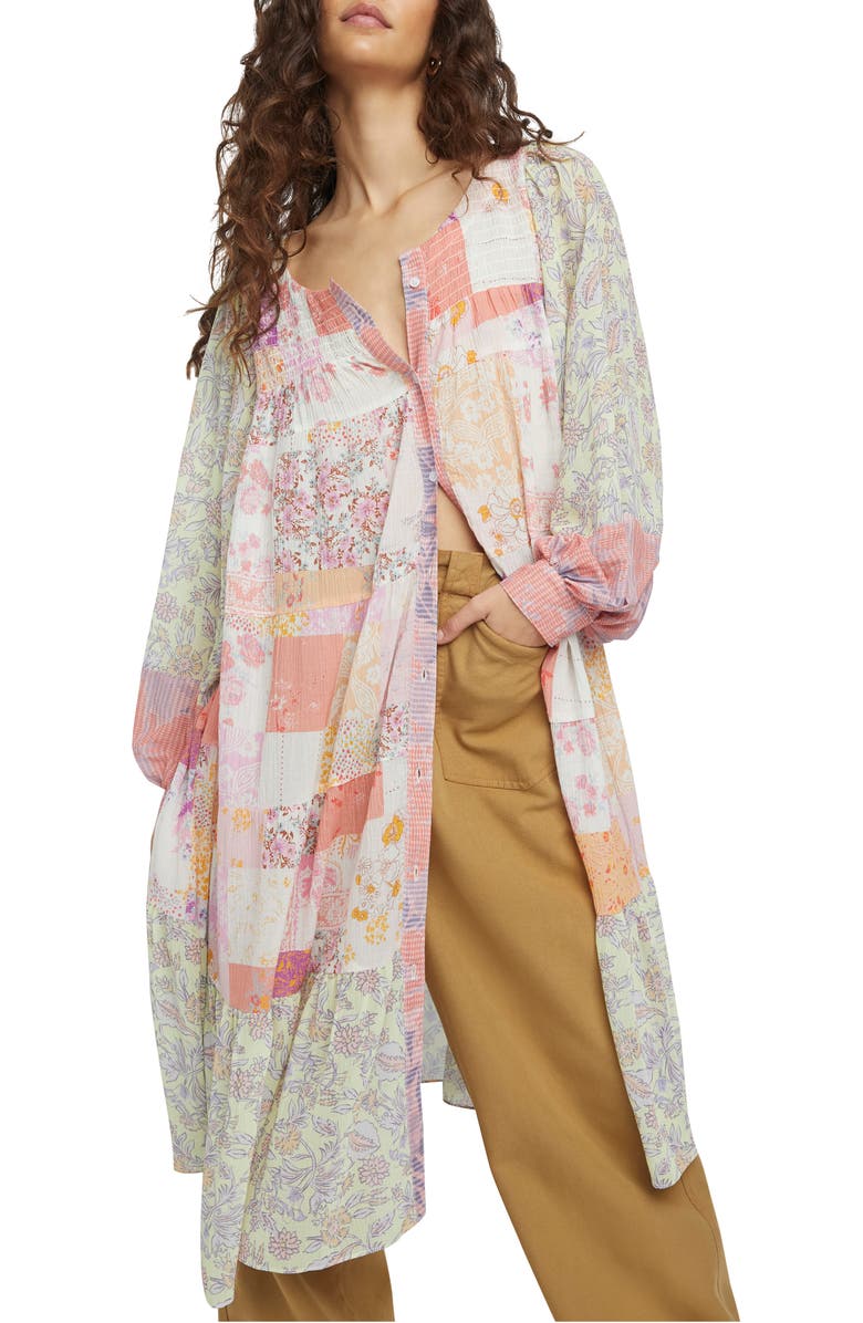 Free People Patchwork Cotton Knee Length Top, Main, color, 