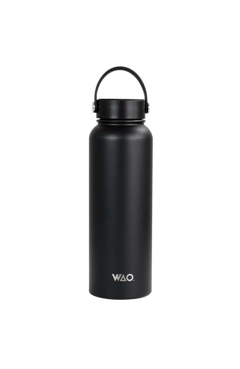 Wao 38 oz. Thermal Bottle with Lid, Main, color, Matte Black