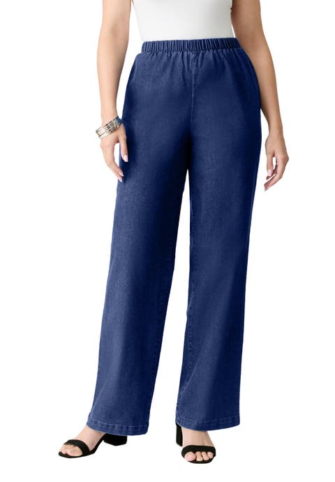 Plus Size Comfort Stretch Wide Leg Jean (Plus)