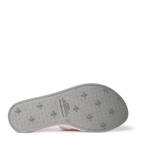 DEARFOAMS DEARFOAMS BEATRICE QUILTED MICROFIBER TERRY SHOWER SLIDE SLIPPER
