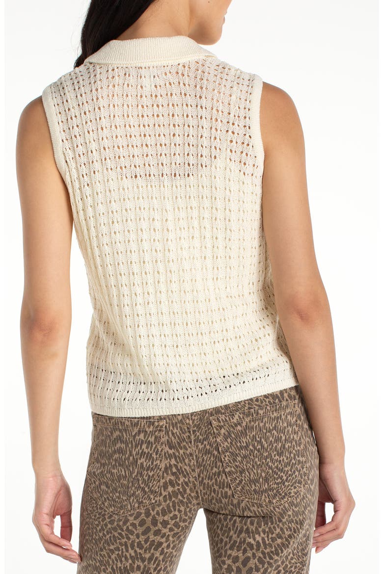Johnny Collar Open Stitch Sweater Vest, Alternate, color, CREAM