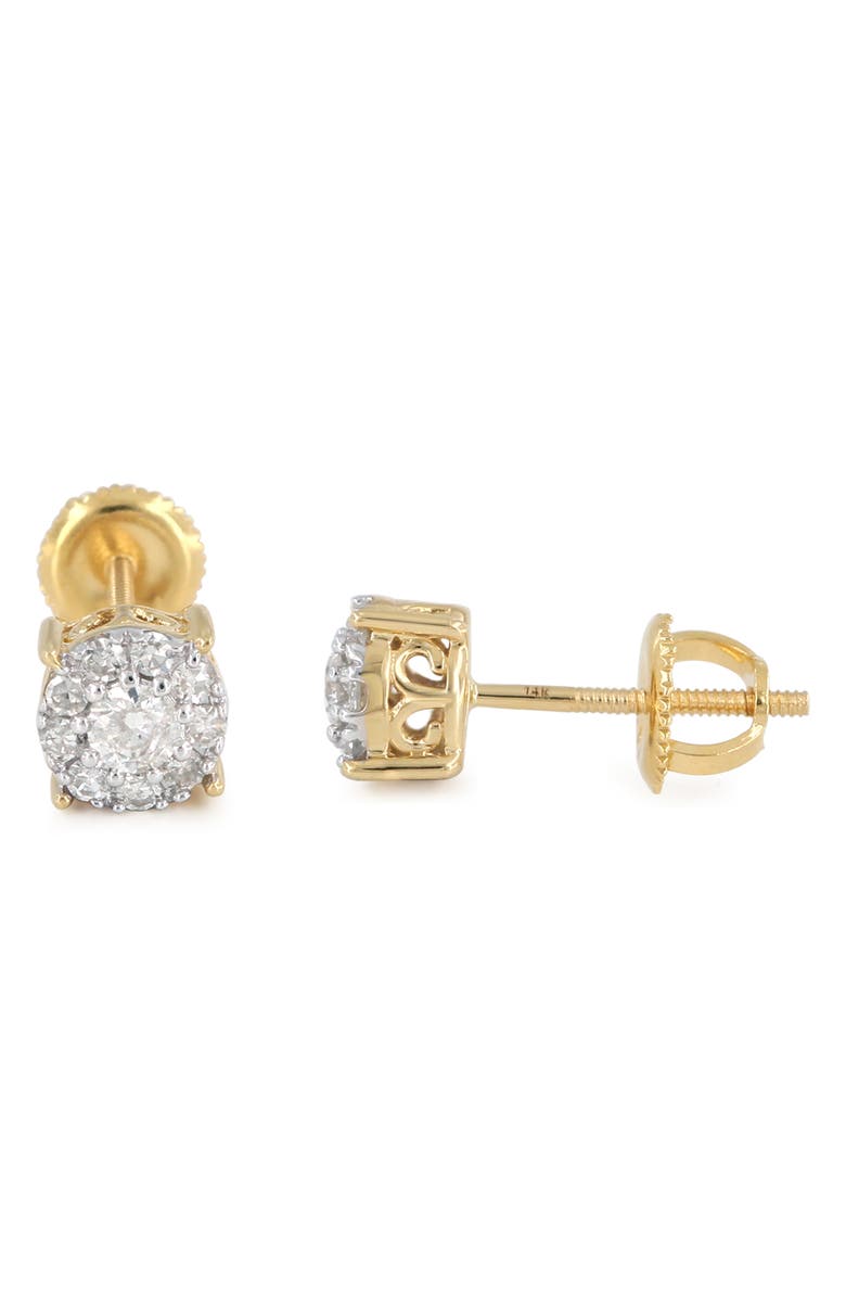 LuvMyJewelry Lab Grown Diamond Cluster Stud Earrings, Main, color, 14K Yellow Gold