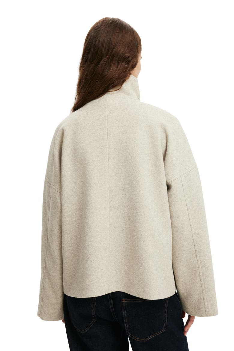 Women's Funnel Neck Coat, Alternate, color, Oatmeal