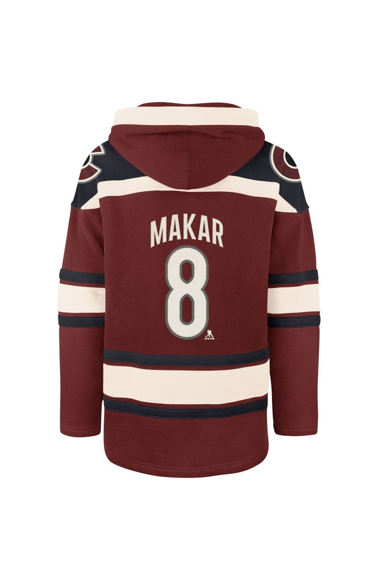 '47 Men's '47 Cale Makar Burgundy Colorado Avalanche Player Name & Number Lacer Pullover Hoodie, Alternate, color,
