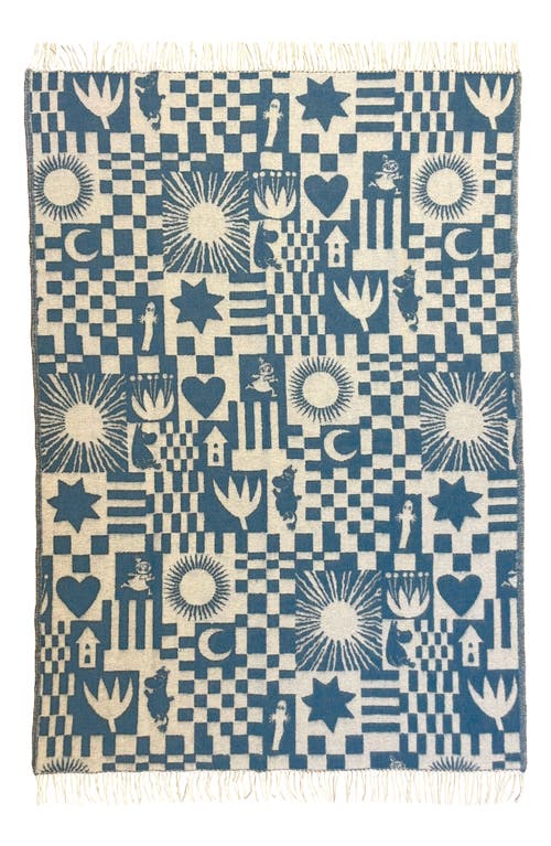 Klippan Moomin Play Wool Blanket In Blue