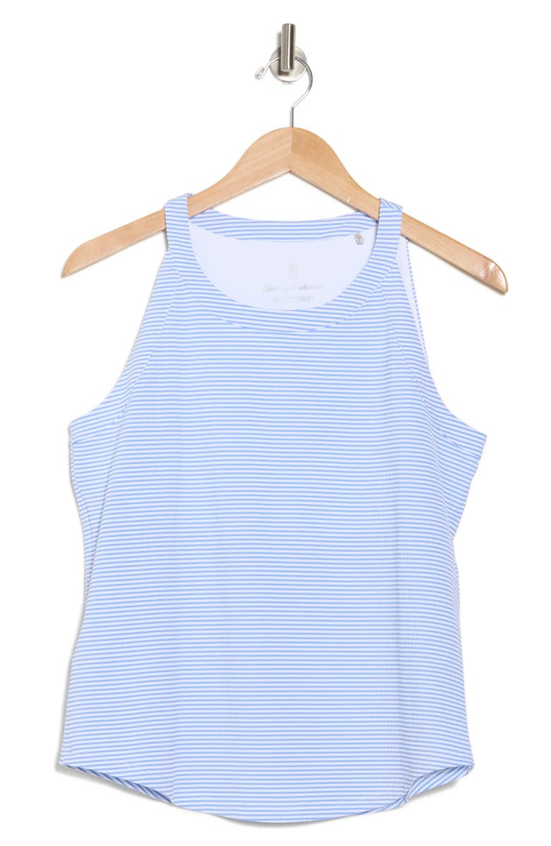 Tommy Bahama Costa Wave Stripe Tank, Alternate, color, Cabo Blue