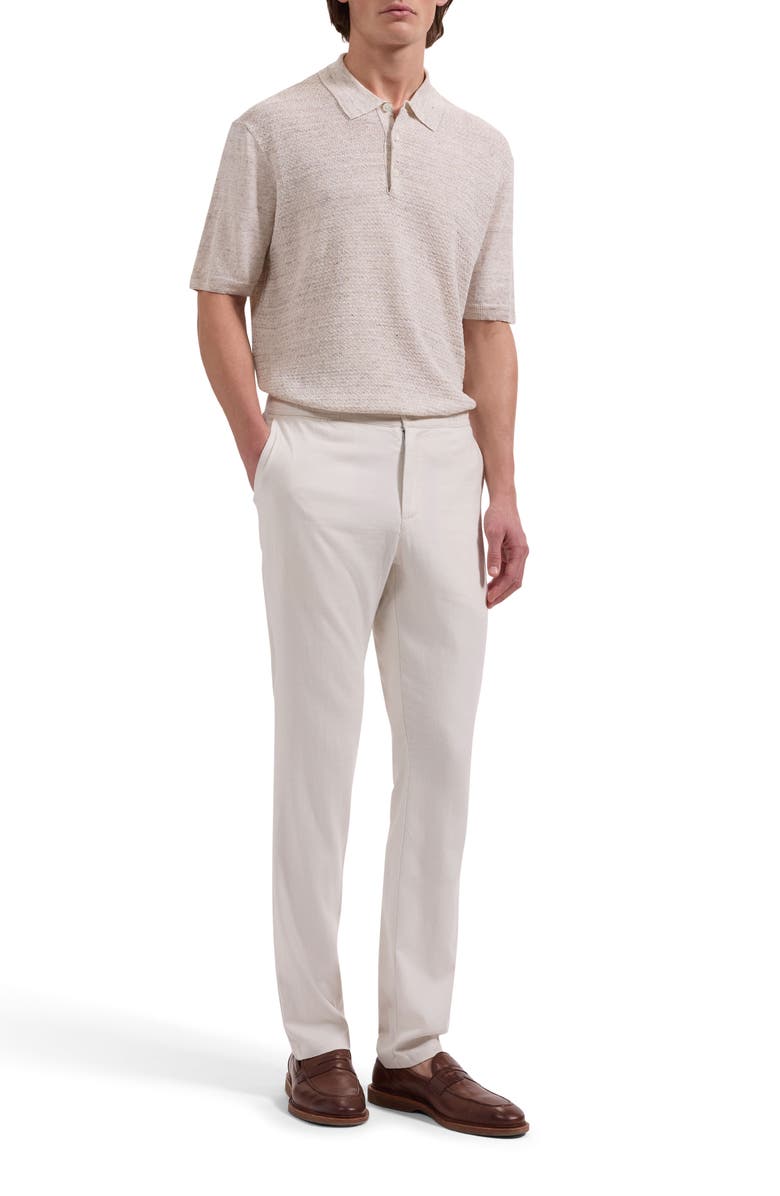 Bugatchi Linen Polo Sweater, Alternate, color, Almond