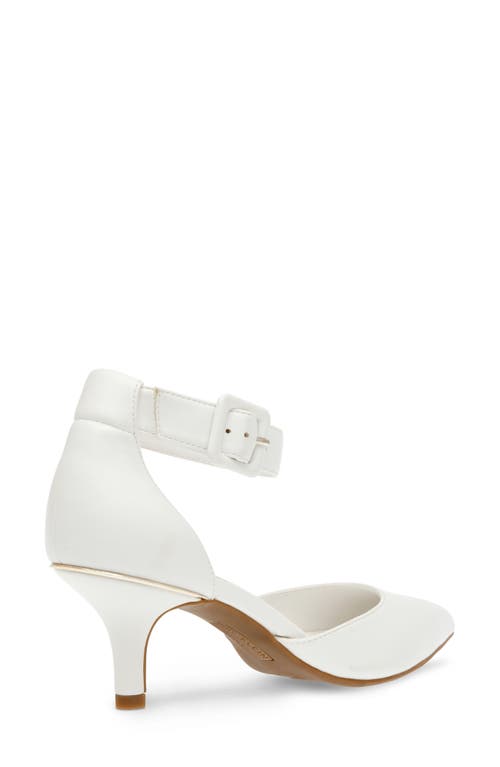 Anne Klein Fabulist Ankle Strap Pointed Toe Pump In White