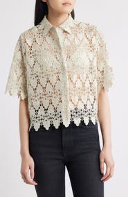 FRAME Lace Button-Up Shirt