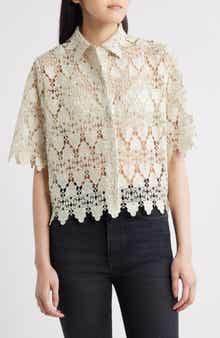 FRAME Lace Button-Up Shirt