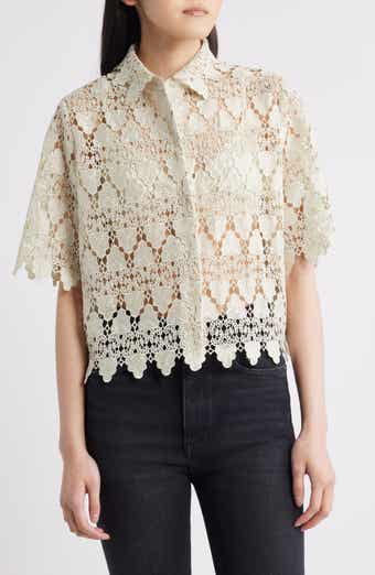 FRAME Lace Button-Up Shirt