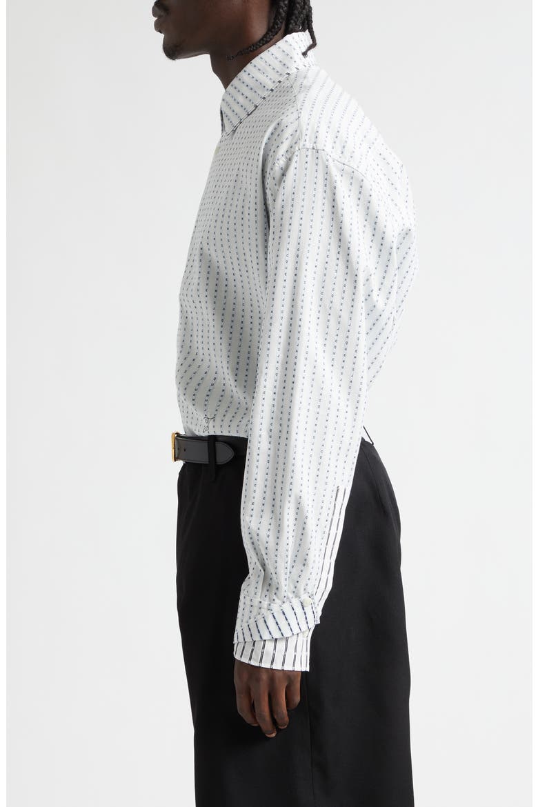 La Chemise Letro Logo Stripe Jacquard Button-Up Shirt, Alternate, color, JACQUARD LOGO STRIPES TYP