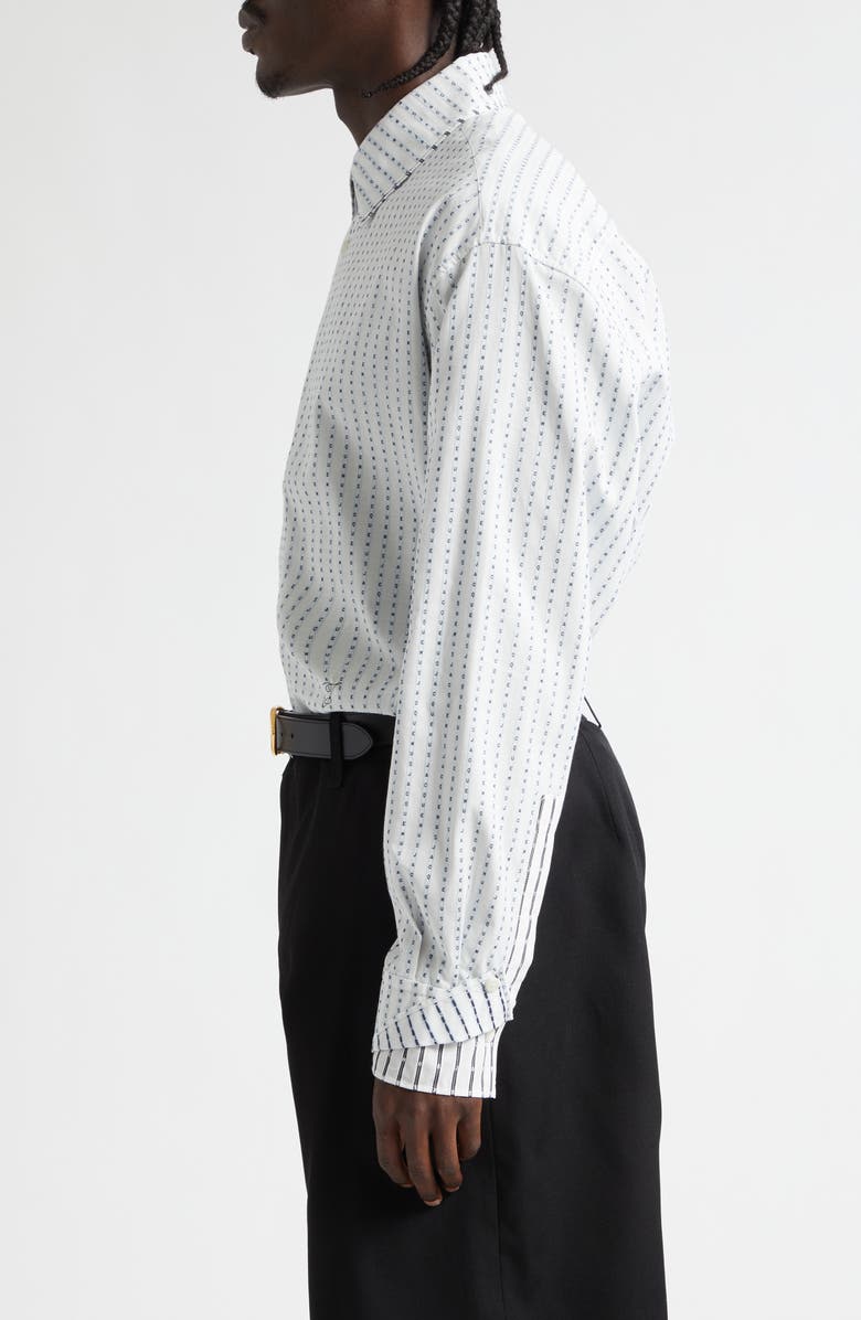 Jacquemus La Chemise Letro Logo Stripe Jacquard Button-Up Shirt, Alternate, color, Jacquard Logo Stripes Typ