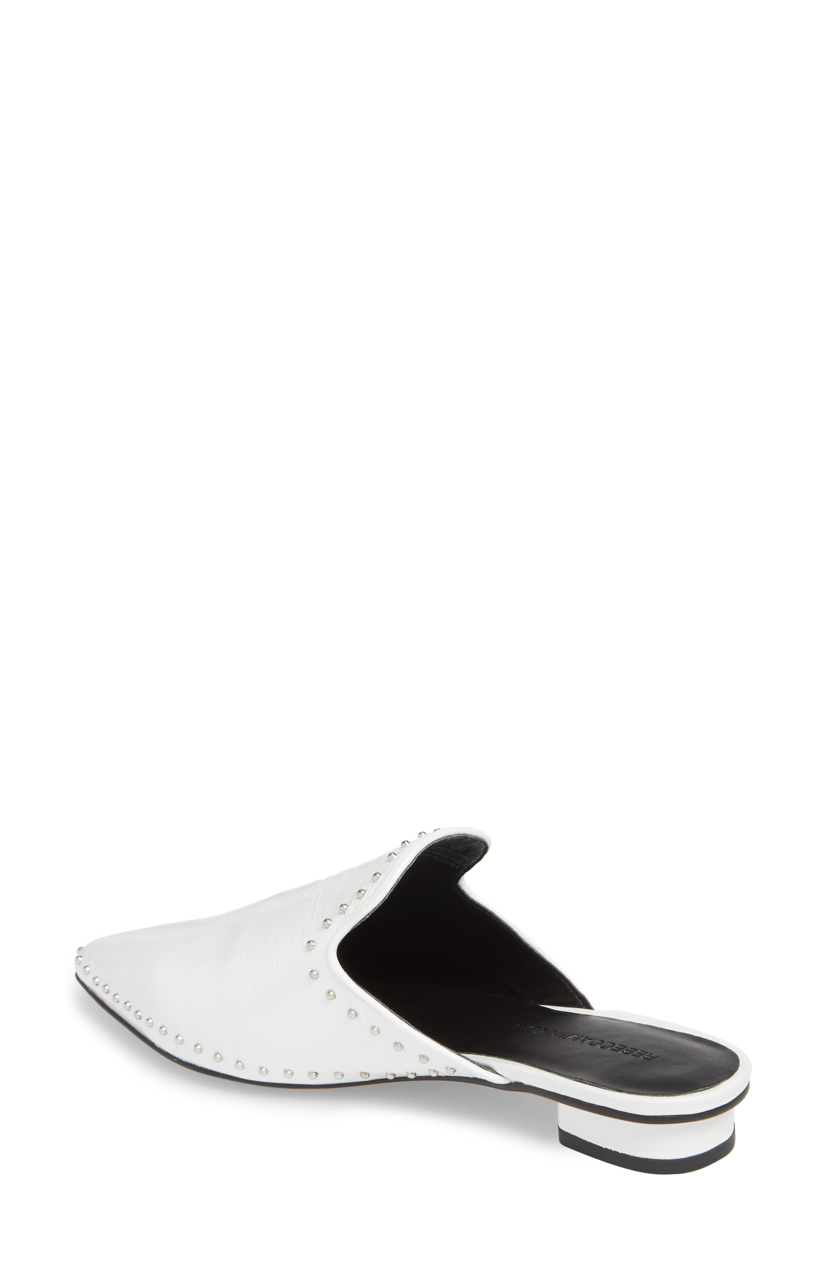 Chamille Studded Mule, Alternate, color, WHITE LEATHER