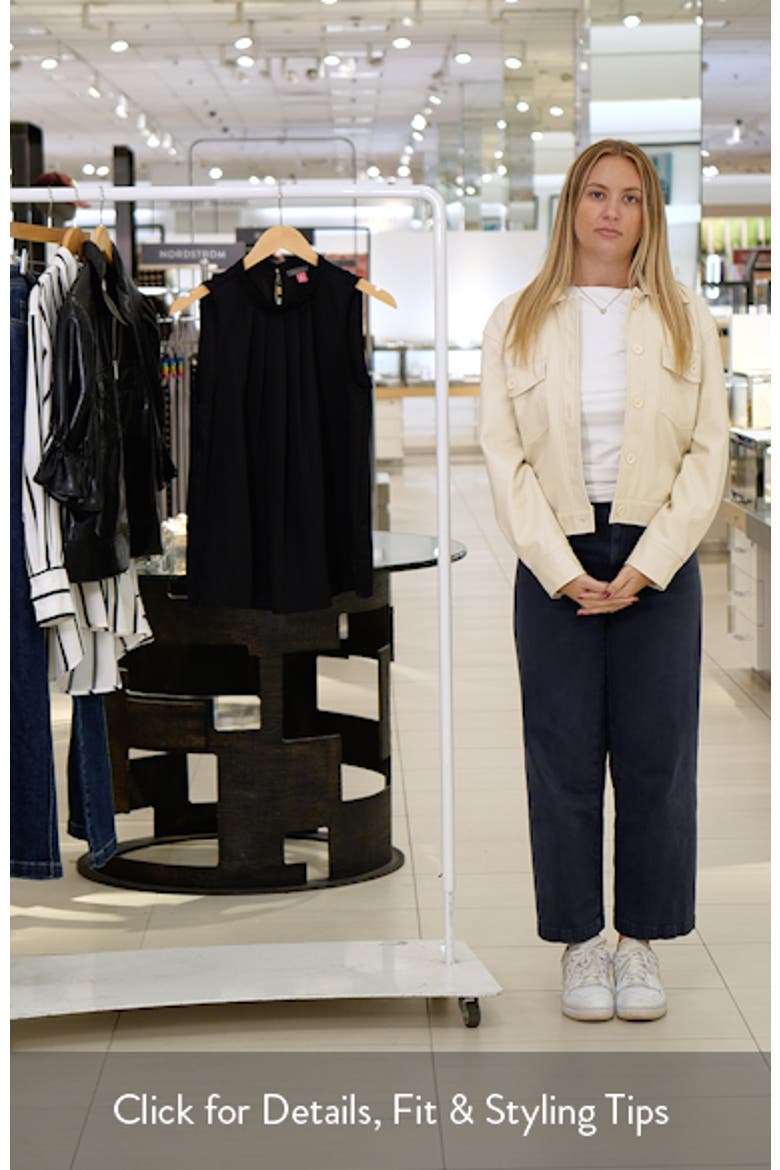 Pleated Mock Neck Woven Top video
