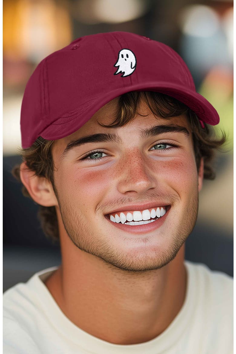 Ghost Embroidered Low Crown Cap, Alternate, color, Maroon