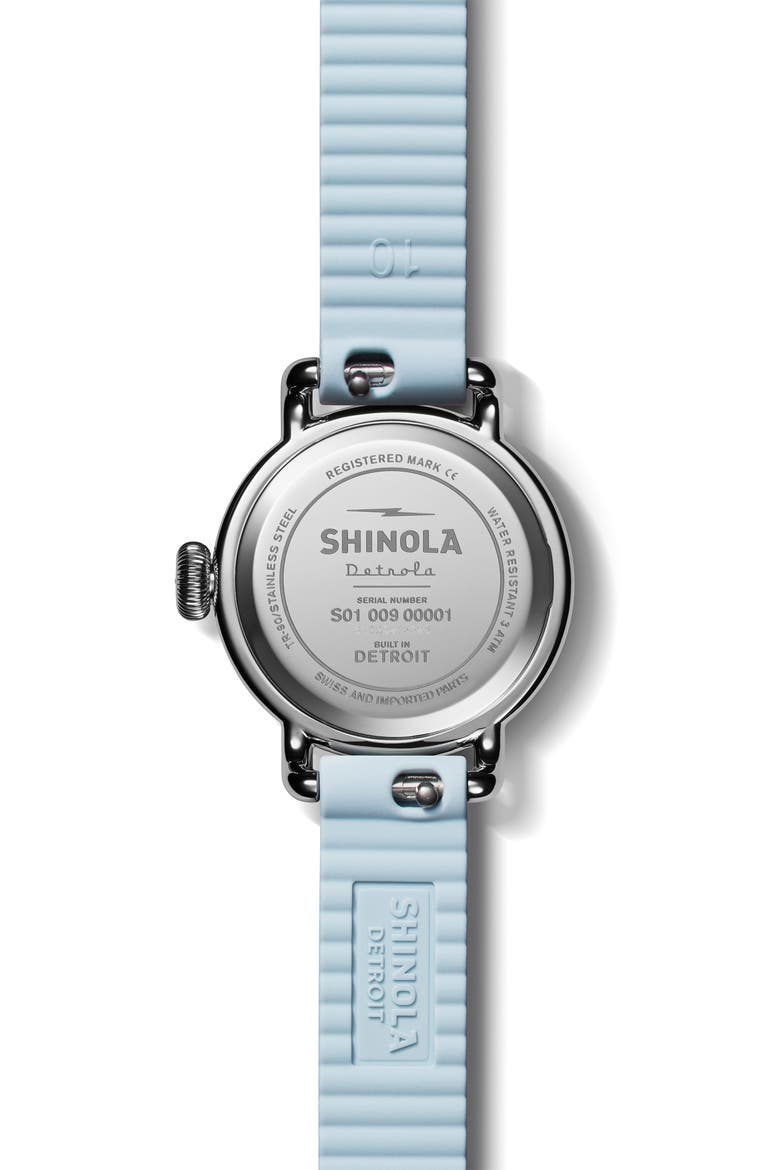 Detrola Pee Wee Silicone Strap Watch, 25mm, Alternate, color, DUSTY TURQ