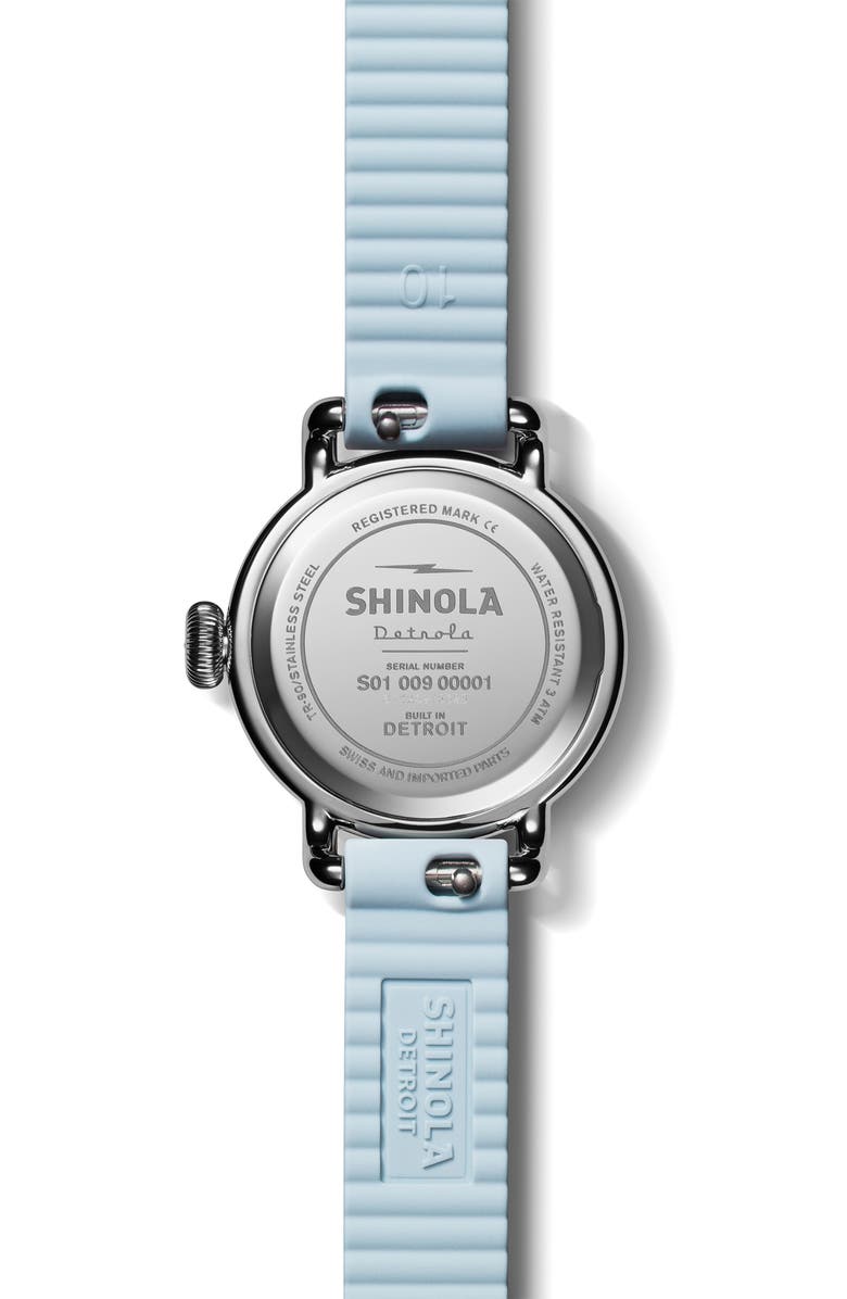 Shinola Detrola Pee Wee Silicone Strap Watch, 25mm, Alternate, color, 