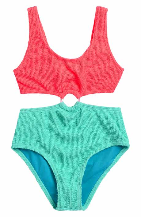 Beach Lingo Kids' Scrunchie Ring Front One-Piece Swimsuit