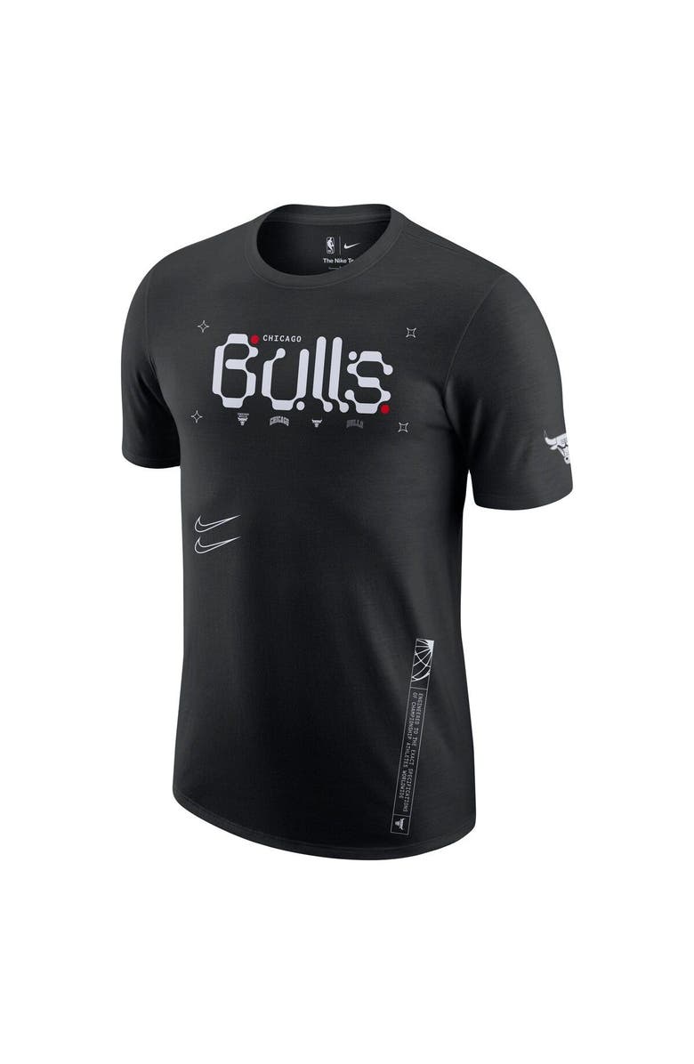 Nike Men's Nike Black Chicago Bulls Courtside Air Traffic Control Max90 T-Shirt, Alternate, color, Black