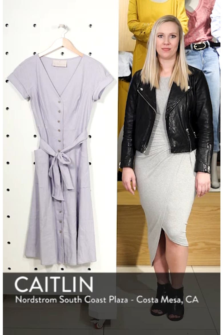 Vanessa Button Front Linen Blend Midi Dress video