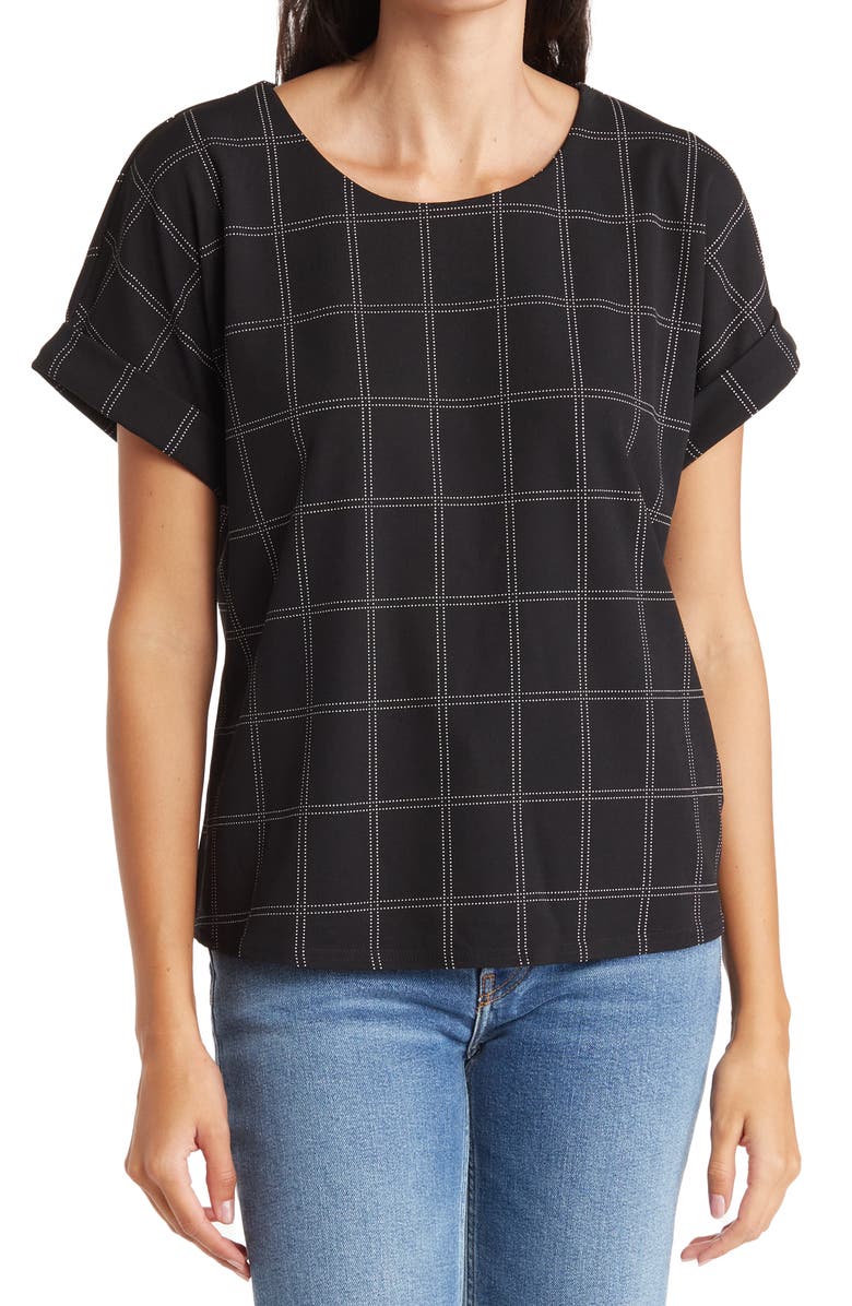 MELLODAY Textured Short Sleeve Knit Shirt, Main, color, 