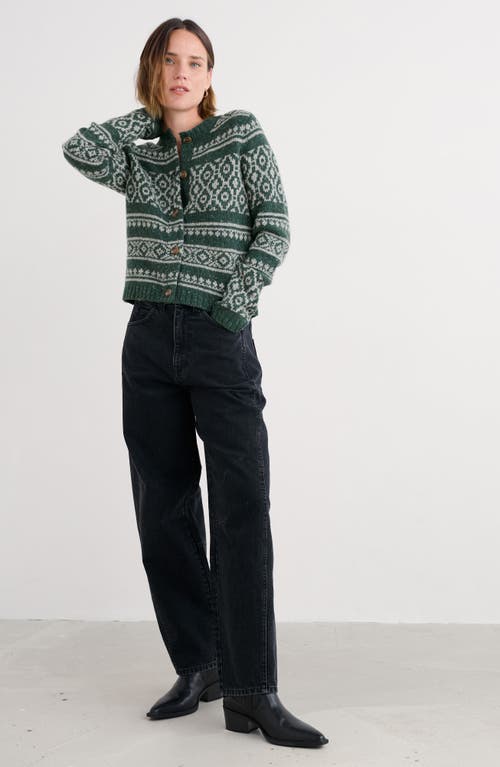 Seasalt Cornwall Castwork Merino Wool Blend Cardigan In Green