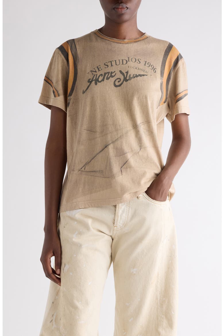 Acne Studios Trompe l'Oeil Logo Graphic T-Shirt (Women) | Nordstrom
