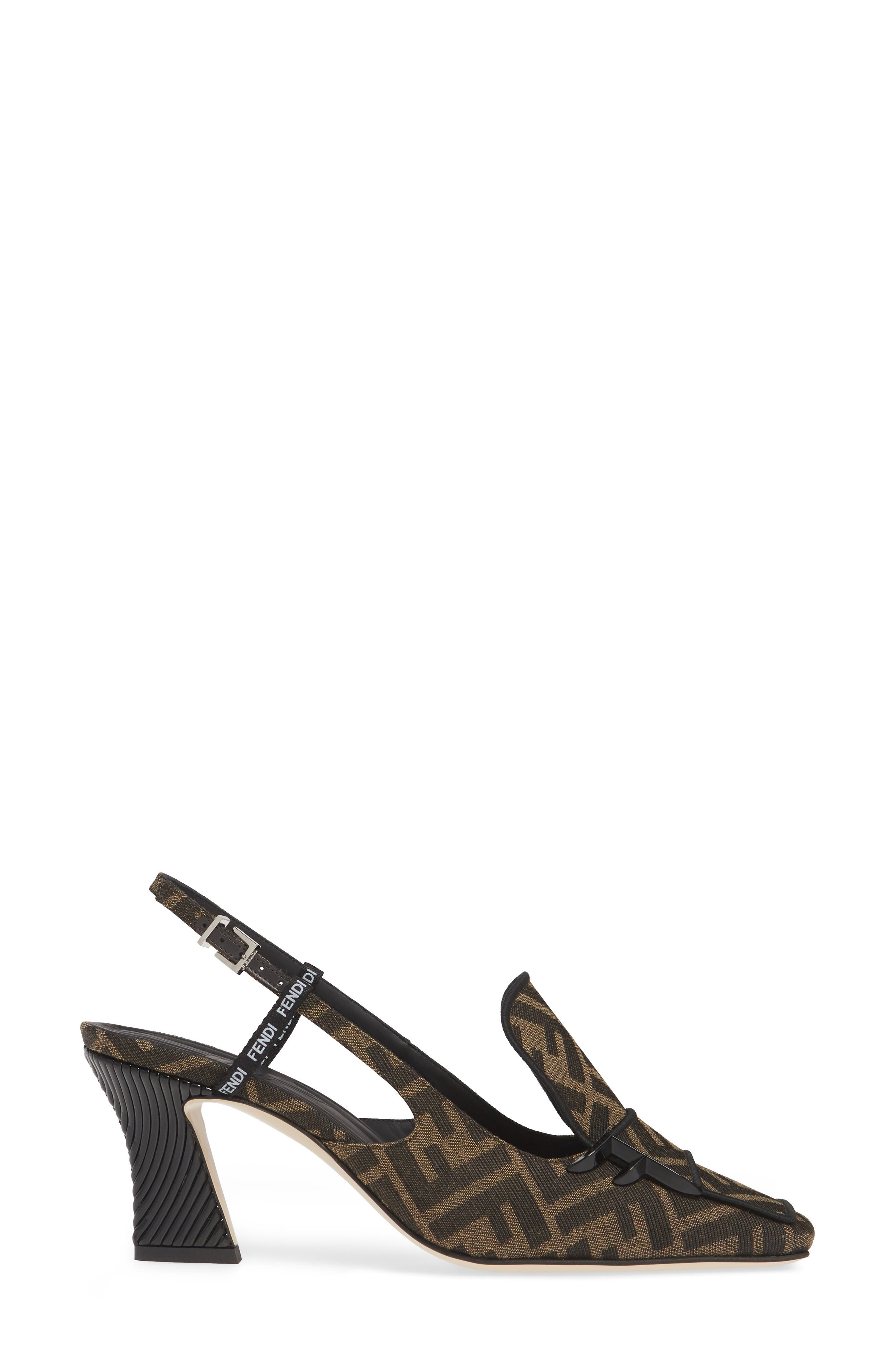 Fendi FFreedom FF Slingback Loafer Pump, Alternate, color, 
