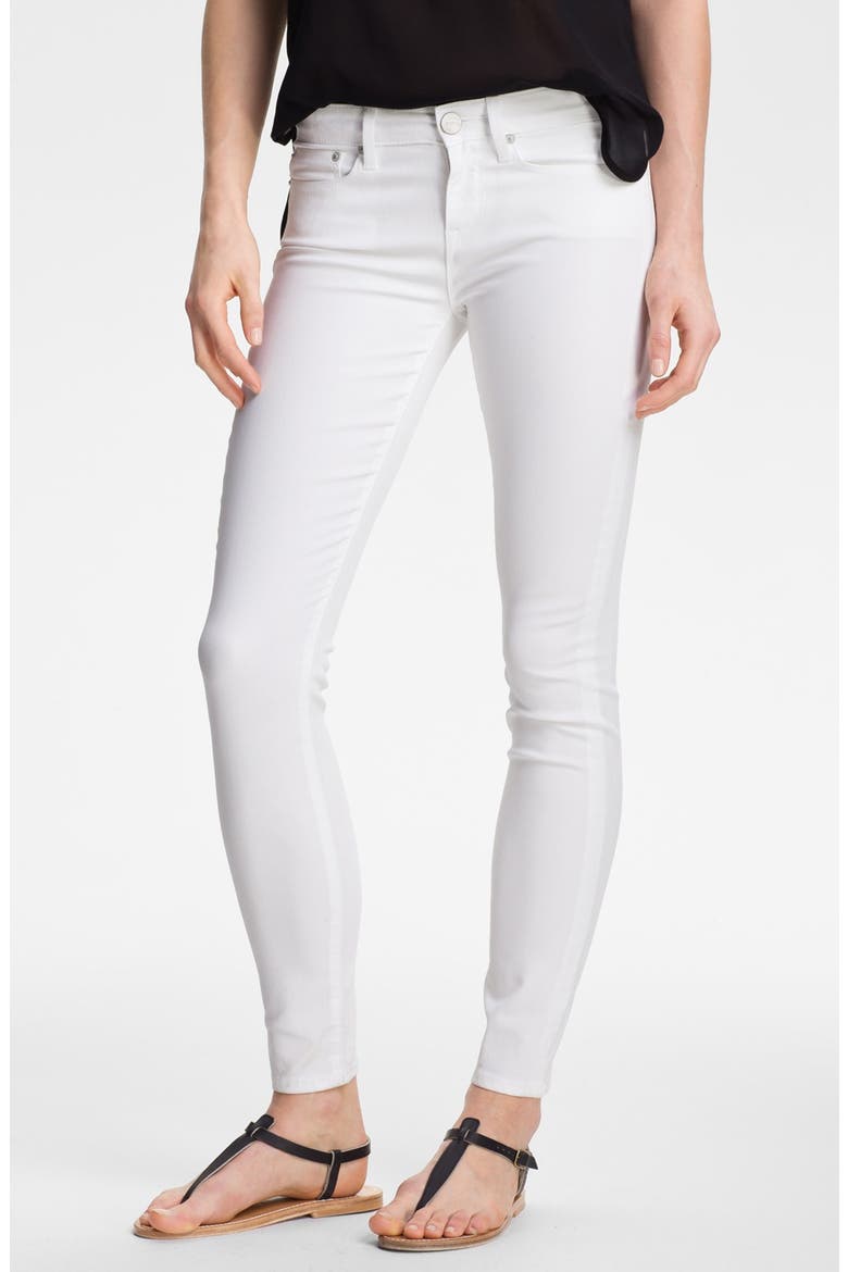 Skinny Stretch Ankle Jeans, Main, color, WHITE