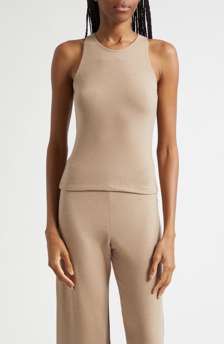 LESET Lauren Scoop Neck Tank, Main, color, Sable