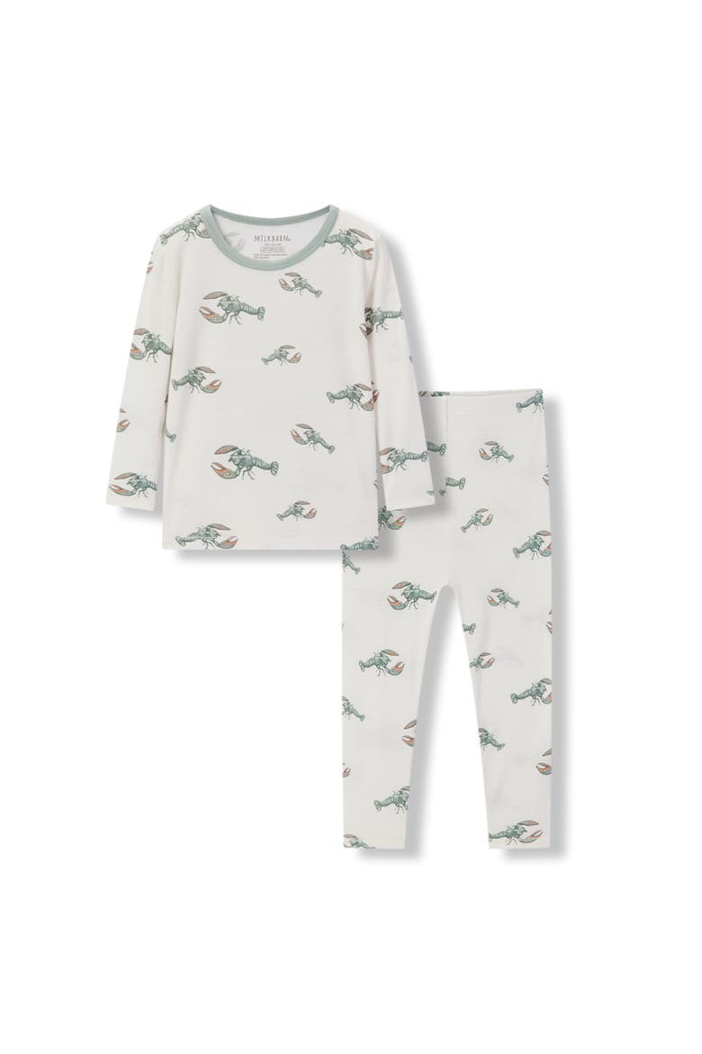Luxe Stretch Long Sleeve Two Piece Pajama Set, Main, color, Mint Lobster