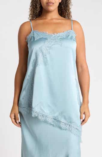 Asymmetric Satin Lace Top