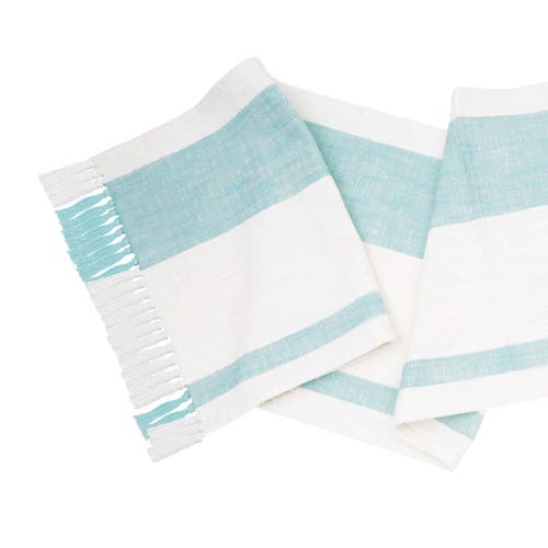 Carol & Frank Morgan Striped Table Runners Collection In Blue