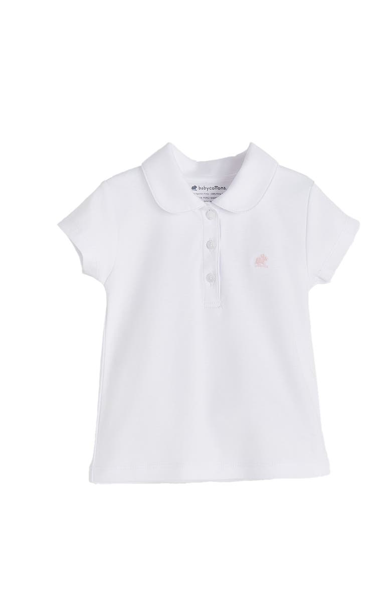Babycottons Essential Collared T-Shirt for Infant, Main, color, White