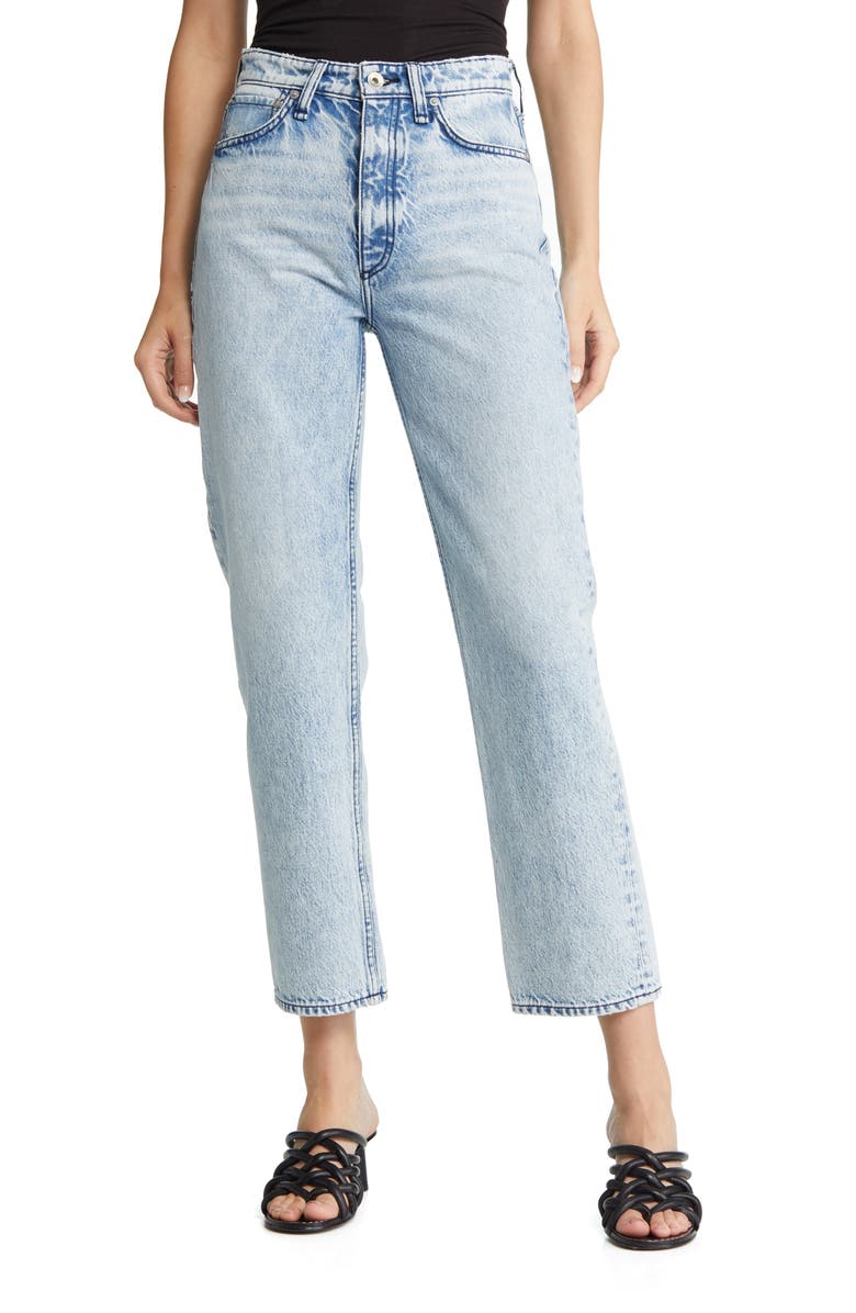 rag & bone Alex High Waist Straight Leg Ankle Jeans, Main, color,