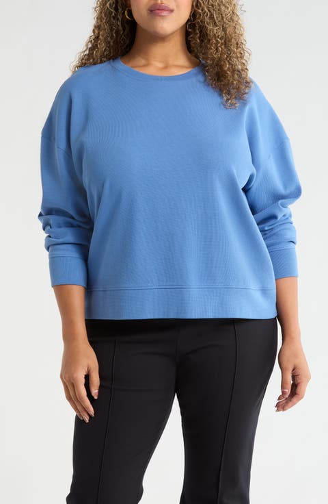Stretch Cotton Rib Sweatshirt
