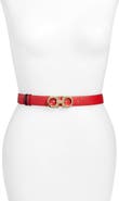 FERRAGAMO Reversible Gancini Calfskin Leather Belt