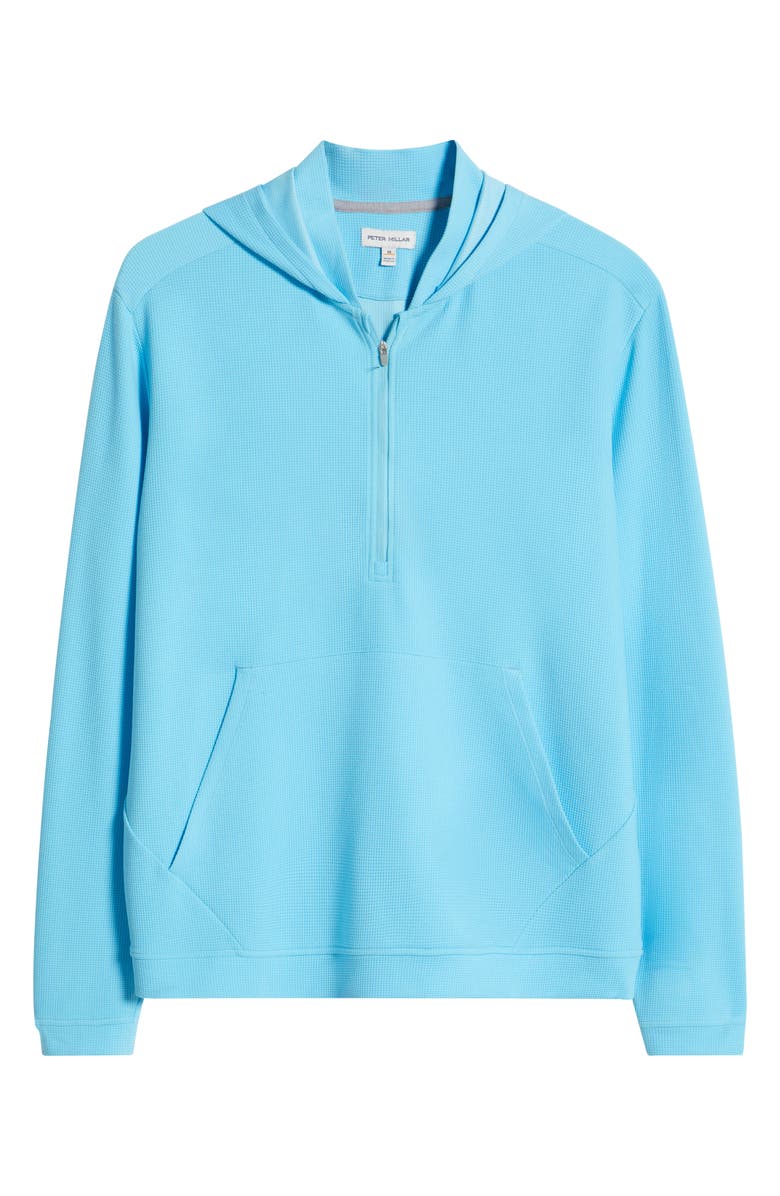 Peter Millar Grid Performance Half Zip Hoodie, Alternate, color, Maya Blue