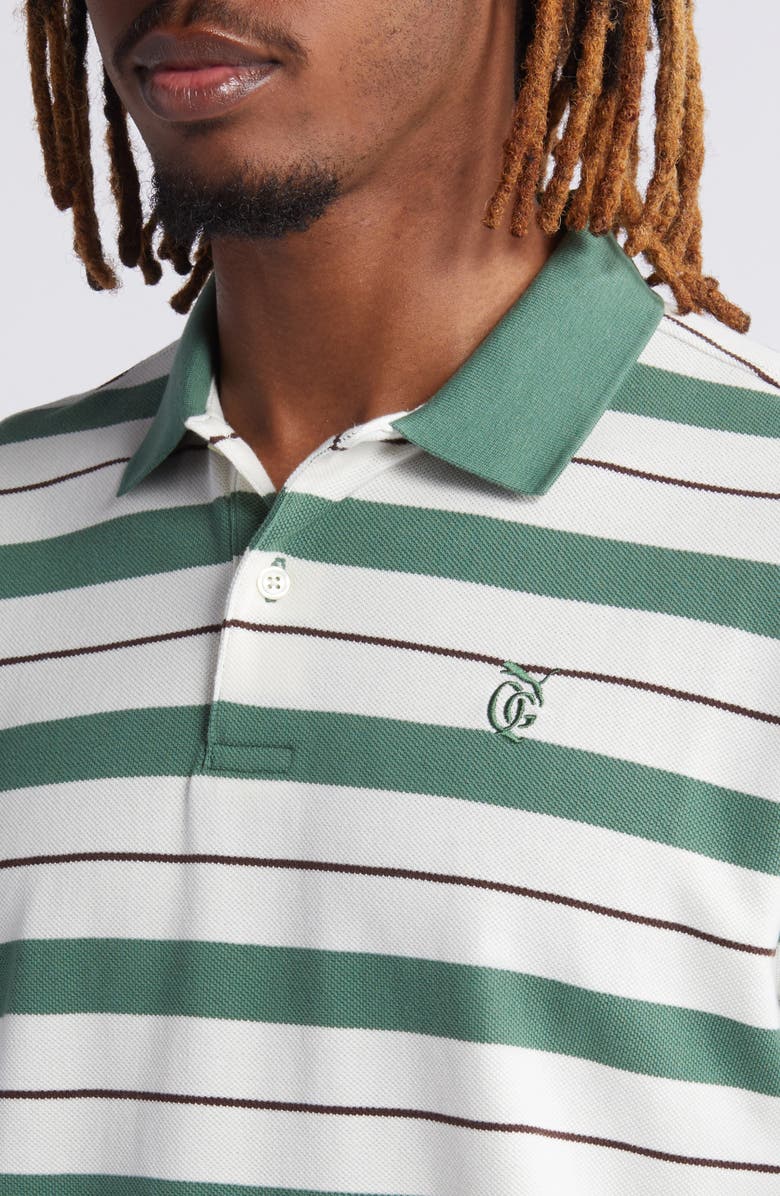 Quiet Golf x PUMA Sunday Stripe Cotton Golf Polo, Alternate, color,