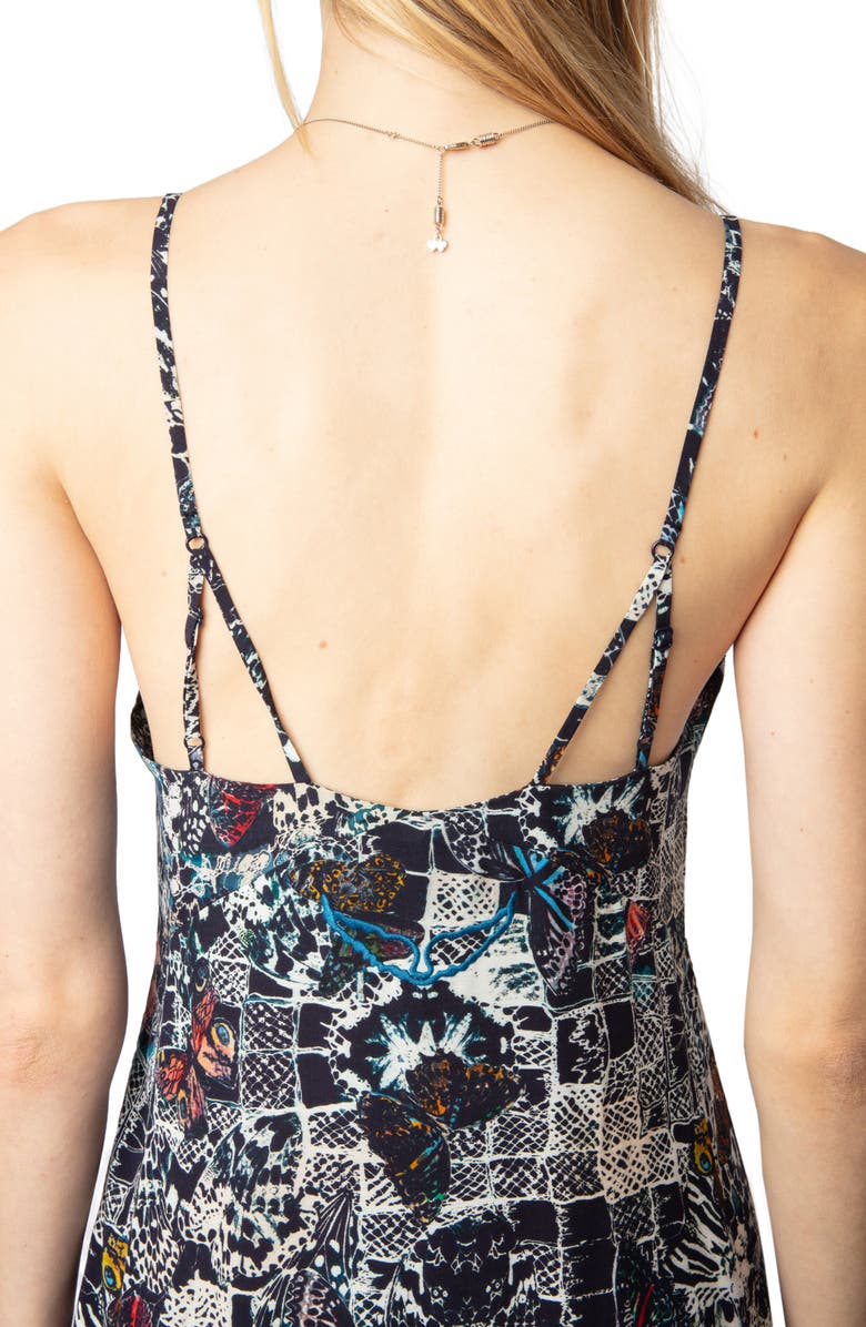 Zadig & Voltaire Ramelil Soft Butterflies Slipdress, Alternate, color,